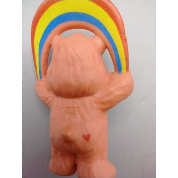 Care bear 1983 Cheer Bear Plastic PVC Figurine Clouds Rainbow Lot Of 2 - Picture 5 of 7